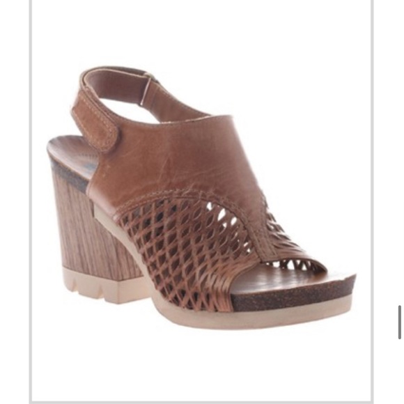 OTBT Shoes - OTBT Tan Leather Cutout Wedges